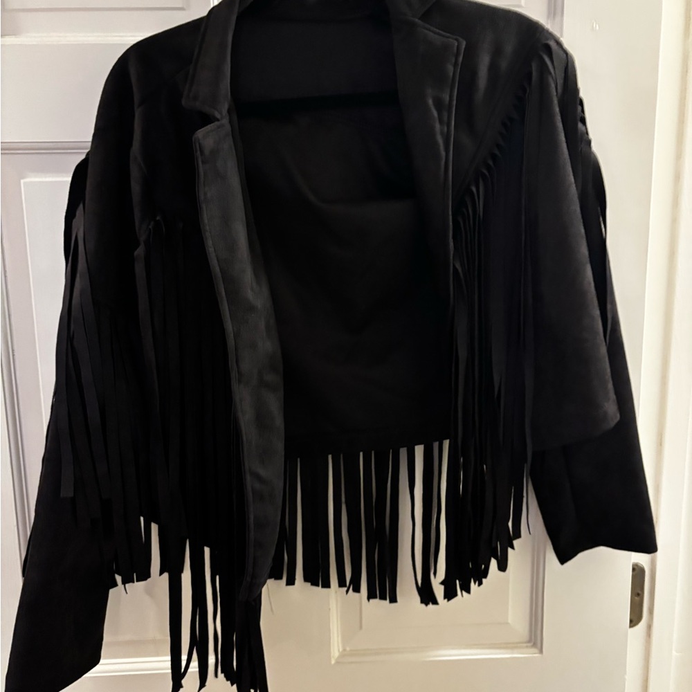 Black Fringe Women's Jacket